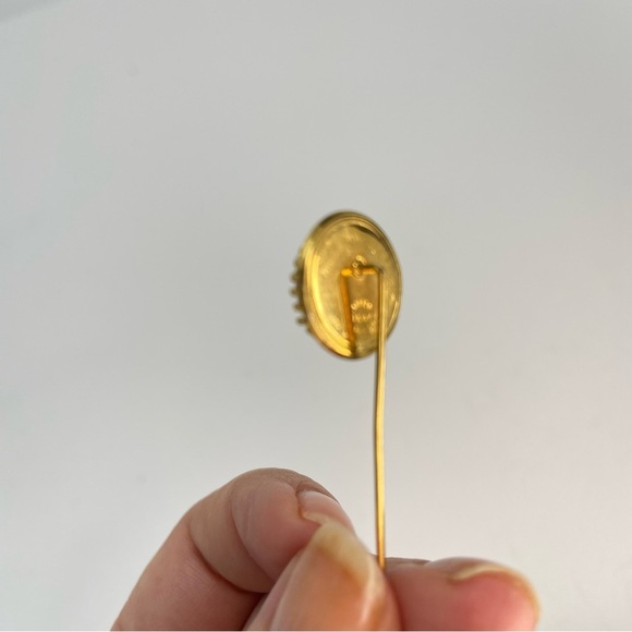 Vintage Amber Gold Filled Stick Pin - Picture 4 of 11